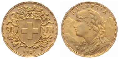 20 Franken 1926 B - Vreneli RAR